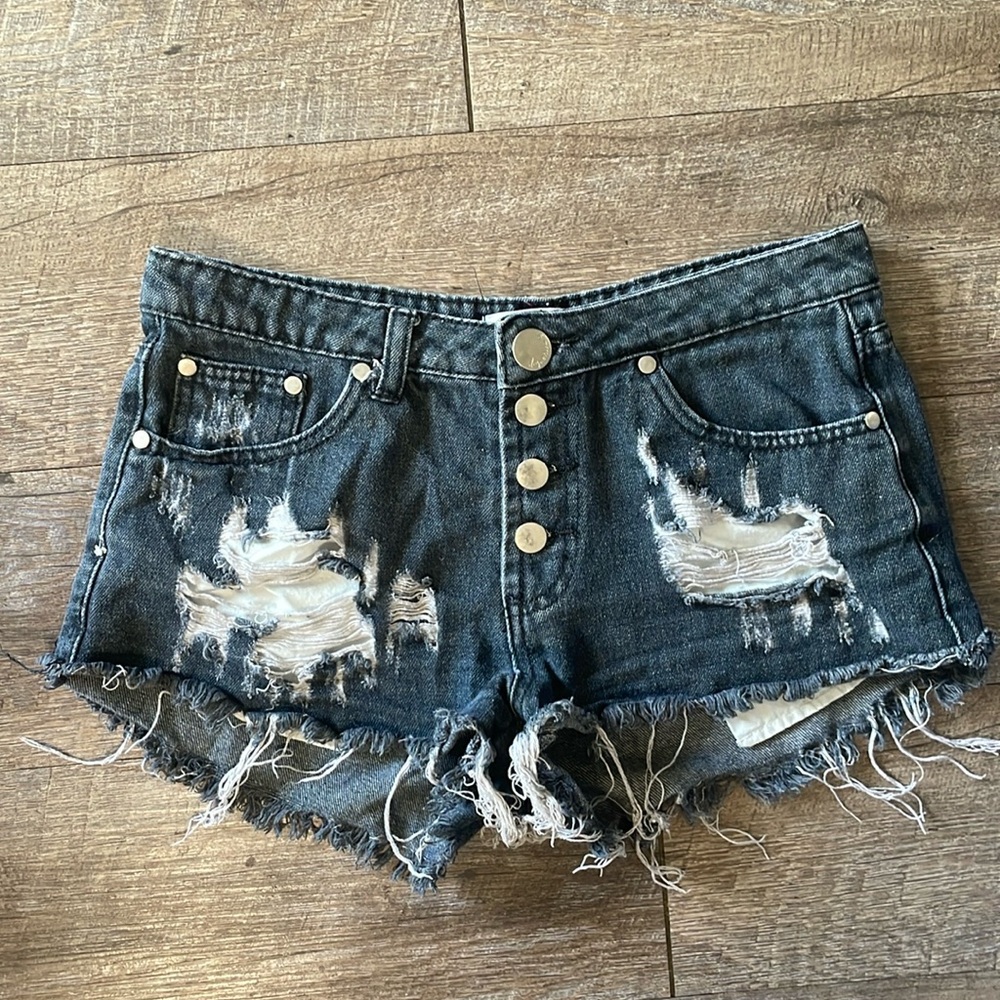 Henrigirl ripped denim Jean shorts